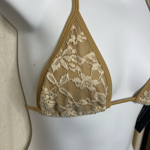 NEW! MIDNIGHT BALLERINA SEXY BEIGE LACE LYCRA DANCE WEAR BIKINI SET S-XL - Picture 5 of 7